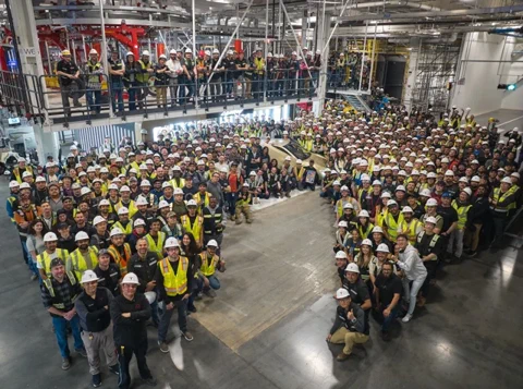 Tesla's First Cybercab Robotaxi Rolls Off the Production Line