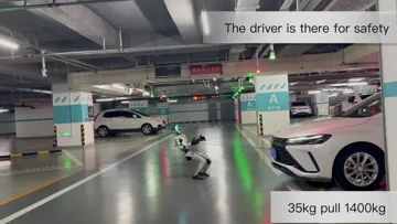 Unitree G1 Robot Towing a 1400kg Car