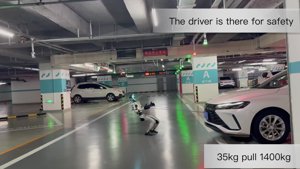 Unitree G1 Robot Towing a 1400kg Car