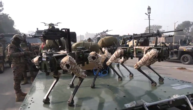 India Unveils Rifle-Wielding Robots at Republic Day Rehearsal