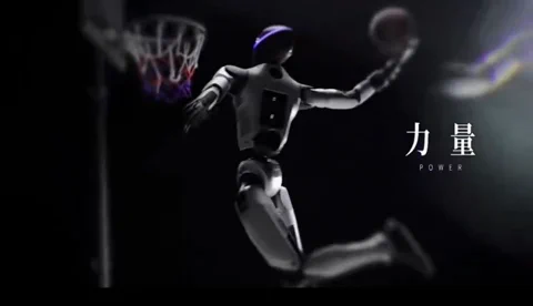 Magic Lab Humanoid Robot Performs Flying Slam Dunk
