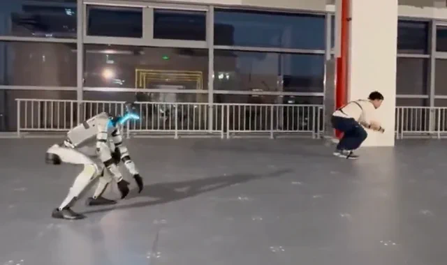 Robot Shadows Human: AI Mimics Movements in Real-Time