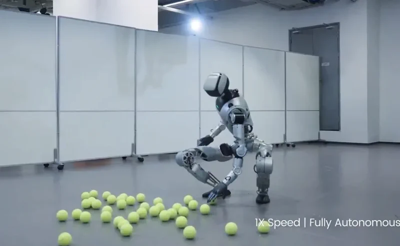 Humanoid Robot Oli Shows Off Tennis Ball Skills